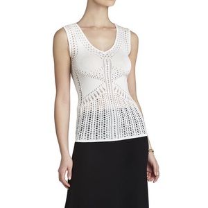 🤍 BCBG Max Azaria Tana Mixed Pointedly Tank Top Medium